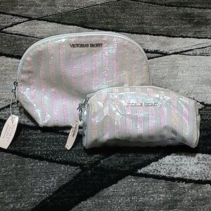 VINTAGE VICTORIA SECRET IRIDESCENT SEQUINS SIGNATURE STRIPES BAGS